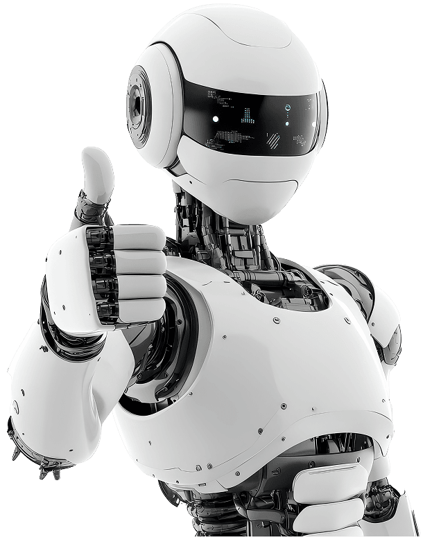 AI robot giving a thumbs up