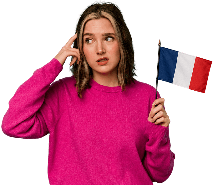Learner thinking about the benefits of learning French