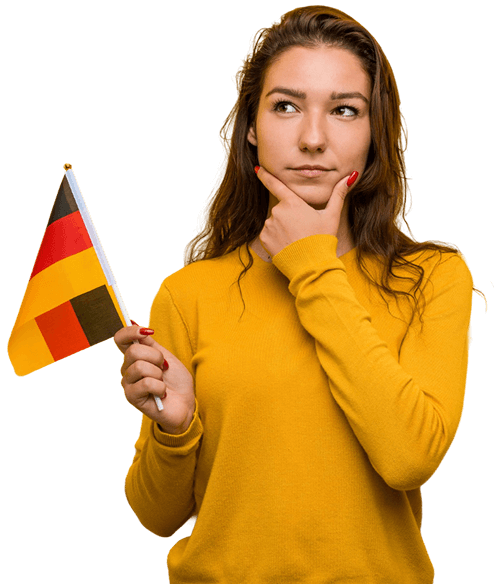 Learner thinking about the benefits of learning German