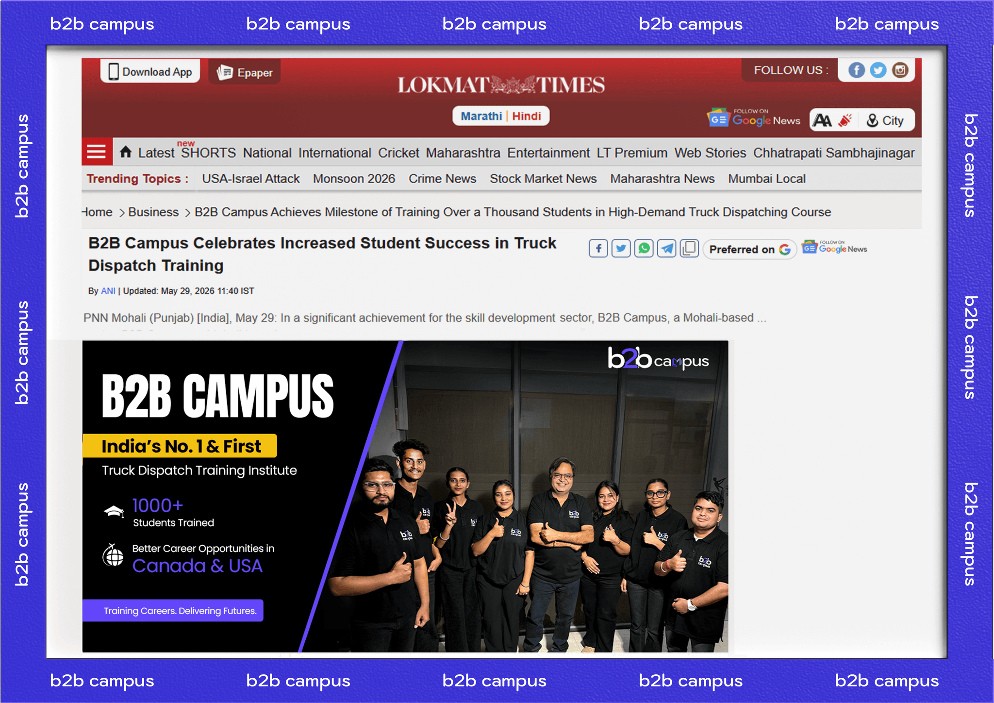B2B Campus Celebrates Increased Student Success in Truck Dispatching Course