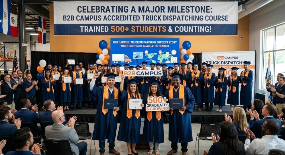 B2B Campus Achieves Milestone of Training 500+ Students in High-Demand Truck Dispatching Course