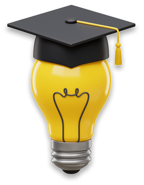 Graduation cap on a light bulb