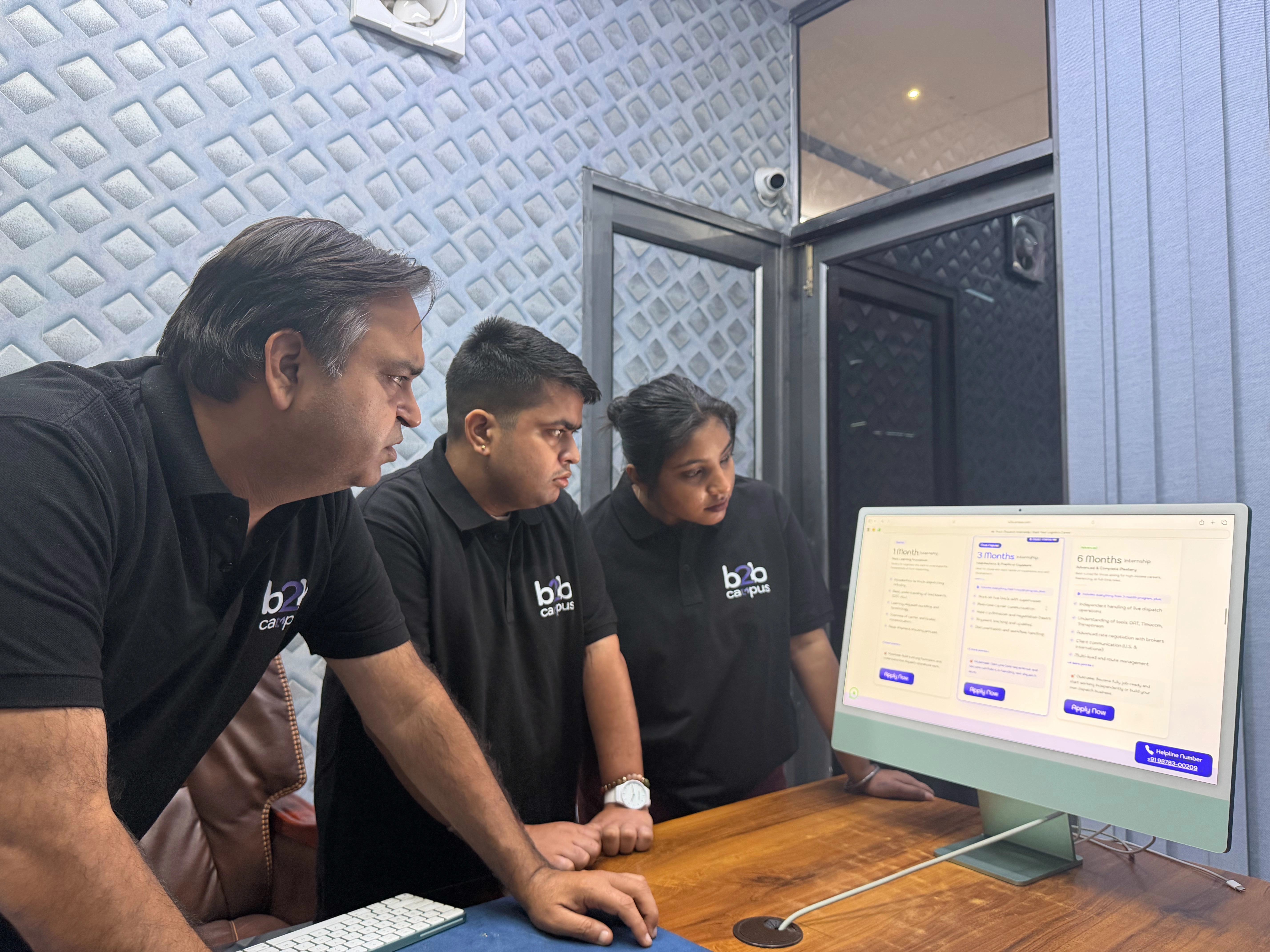 B2B Campus staff guiding a student